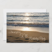 Wave op Sunset 50th Birthday Party Invitation Card Kaart (Voorkant)