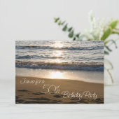 Wave op Sunset 50th Birthday Party Invitation Card Kaart (Staand voorkant)