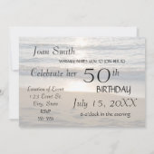 Wave op Sunset 50th Birthday Party Invitation Card Kaart (Achterkant)
