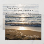 Wave op Sunset 50th Birthday Party Invitation Card Kaart (Voorkant / Achterkant)