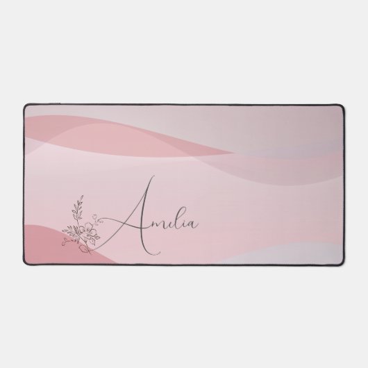 Wave pastel roze rose kleur gradiënt bloemnaam bureaumat (Voorkant)