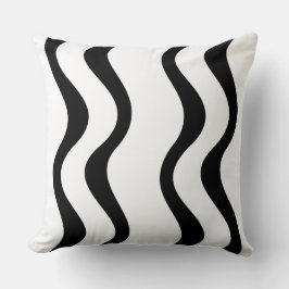 Wave Pattern Black and White - Sierkussen