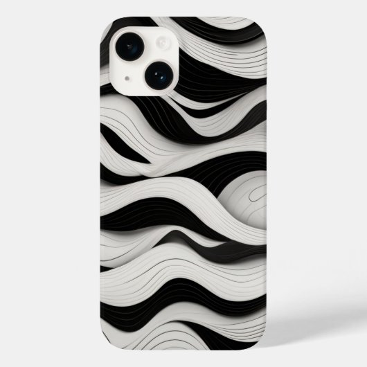 Wave Pattern Line Art Case-Mate iPhone Case (Achterkant)