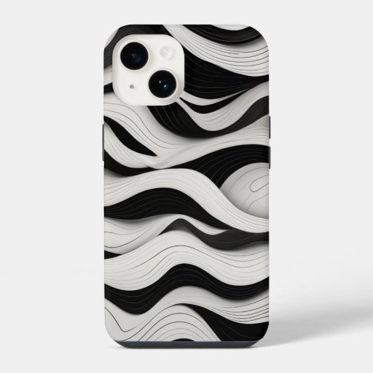 Wave Pattern Line Art iPhone Hoesje (Achterkant)