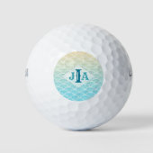 Wave Pattern Zeemeermin Monogram Golfballen (Voorkant)