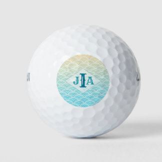 Wave Pattern Zeemeermin Monogram Golfballen
