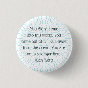 Wave Quote Alan Watts Philosophy Mandala Introvert Ronde Button 3,2 Cm
