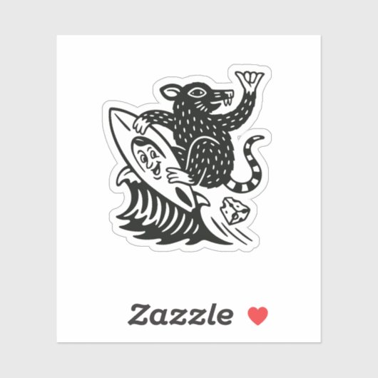 Wave Rat Shaka Funny Sticker (Vel)