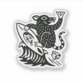 Wave Rat Shaka Funny Sticker (Voorkant)