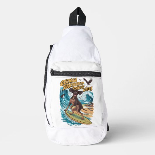 Wave Rider Duitse kortharige aanwijzer Surfen Sling Bag (Voorkant)