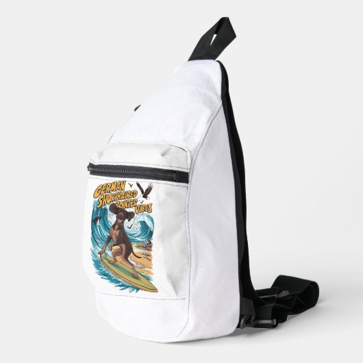 Wave Rider Duitse kortharige aanwijzer Surfen Sling Bag (Rechterhoek)