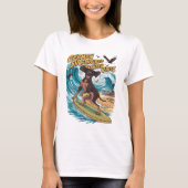Wave Rider Duitse kortharige aanwijzer Surfen T-shirt (Voorkant)