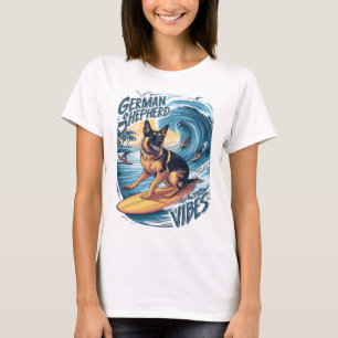 Wave Rider: Een Duitse herder surfen T-shirt