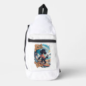 Wave Rider: Een zwart poodles surfen avontuur Sling Bag (Voorkant)
