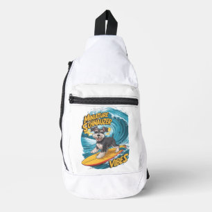 Wave Rider Miniatuur Schnauzer Honden Epic Surfen Sling Bag