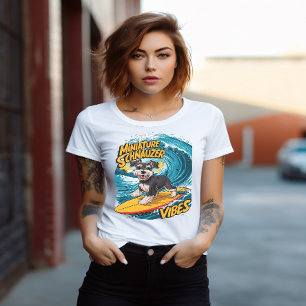 Wave Rider Miniatuur Schnauzer Honden Epic Surfen T-shirt