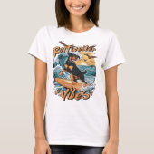 Wave Rider Rottweiler Hond Surfen Avontuur T-shirt (Voorkant)