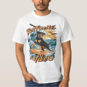 Wave Rider Rottweiler Hond Surfen Avontuur T-shirt (Voorkant)