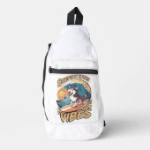 Wave Rider: Siberische husky hond vangen golven Sling Bag (Voorkant)