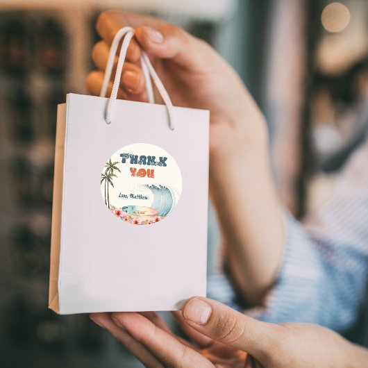 Wave Rider Surf Verjaardagsfeest Bedankt Ronde Sticker