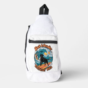 Wave Rider Zwart Labrador Retriever Pup Sling Bag
