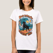 Wave Rider Zwart Labrador Retriever Pup T-shirt (Voorkant)