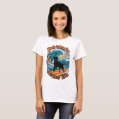 Wave Rider Zwart Labrador Retriever Pup T-shirt (Voorkant volledig)