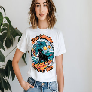 Wave Rider Zwart Labrador Retriever Pup T-shirt