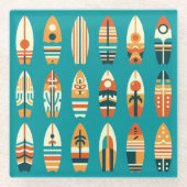 Wave Riders Glazen Onderzetter (Voorkant)