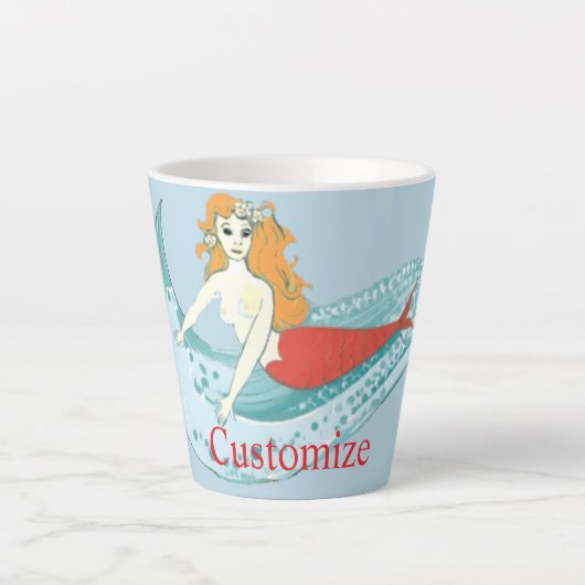 Wave-Riding Mermaid Thunder_Cove Latte Mok (Voorkant)