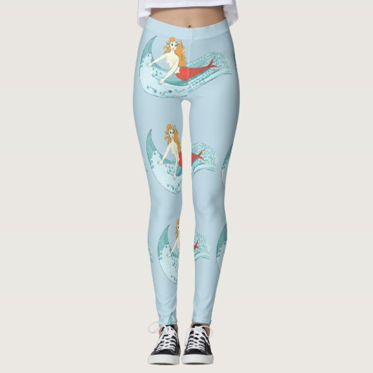 Wave-Riding Mermaid Thunder_Cove Leggings (Voorkant)