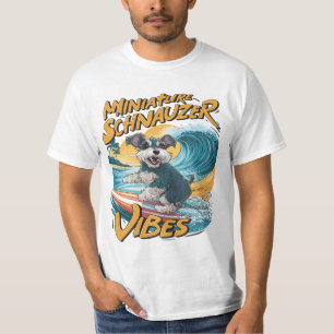 Wave-Riding Miniatuur Schnauzer Surfavontuur T-shirt