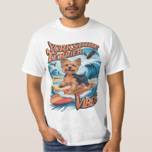 Wave-Riding Yorkshire Terrier Pup T-shirt