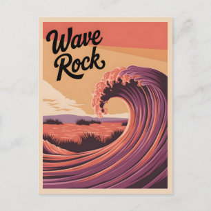 Wave Rock Australië Vintage Briefkaart
