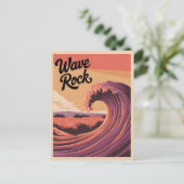 Wave Rock Australië Vintage Briefkaart (Staand voorkant)