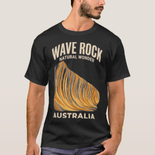 Wave Rock Australië Vintage Reisposter Retro T-shirt