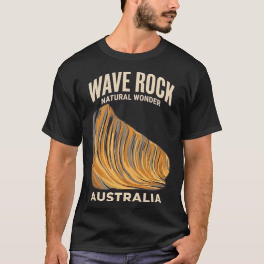 Wave Rock Australië Vintage Reisposter Retro T-shirt (Voorkant)