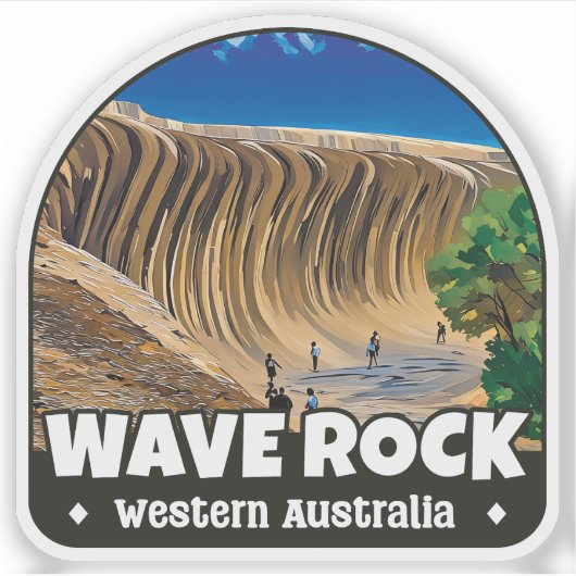 Wave Rock, Western Australië Sticker (Voorkant)