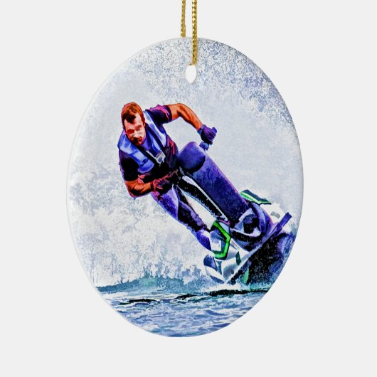 Wave Runner Spray Keramisch Ornament (Rechts)