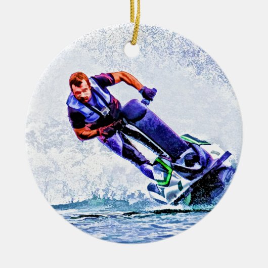 Wave Runner Spray Keramisch Ornament (Voorkant)