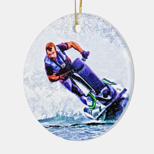 Wave Runner Spray Keramisch Ornament (Links)