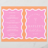 Wave Sinaasappel Roze Vrijgezellenfeest Spel Menu (Voorkant)