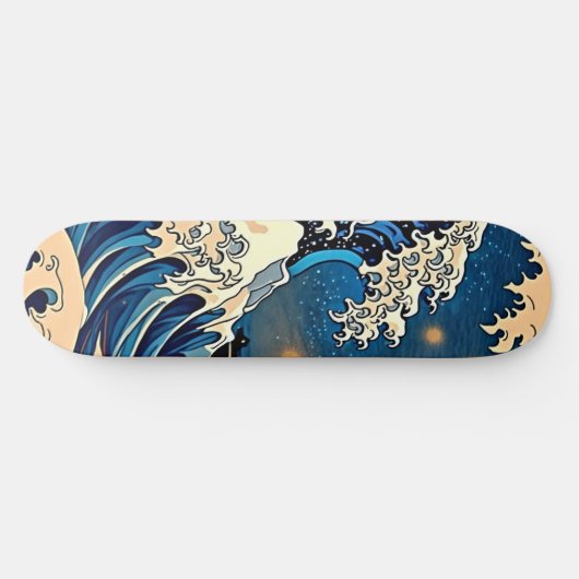 Wave Skateboard - Retro Groovy Design (Horizontaal)