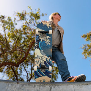 Wave Skateboard - Retro Groovy Design