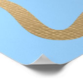 Wave Sky Blue Gold Graduation Party Welkom Poster (Hoek)