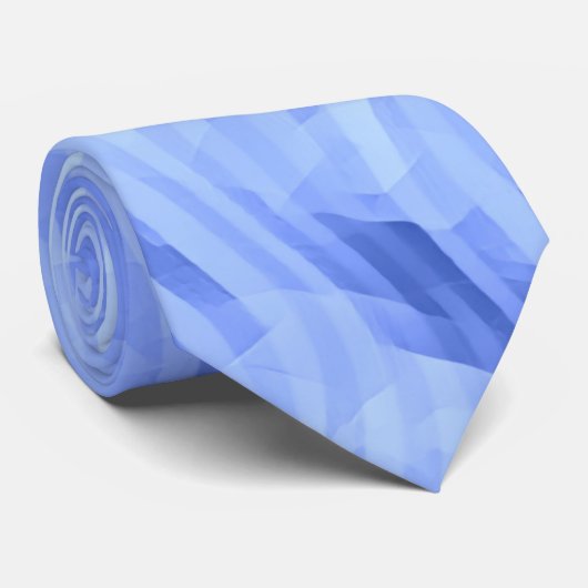 Wave Striped Geometric Artsy Blue Stropdas (Opgerold)