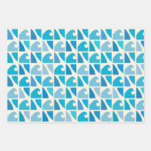 Wave Surf Retro Blue Inpakpapier Vel (Voorkant 2)