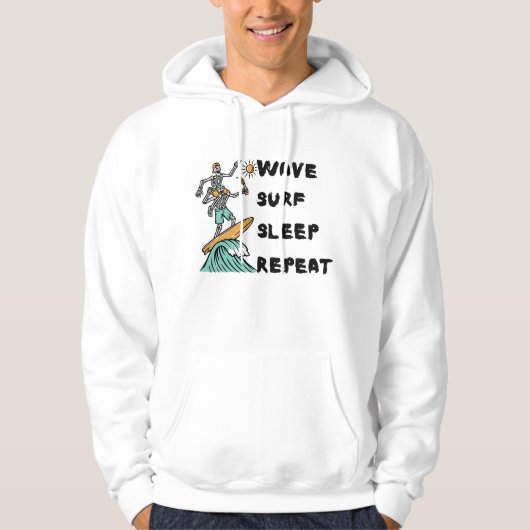 Wave Surf slaap herhaal Hoodie (Voorkant)