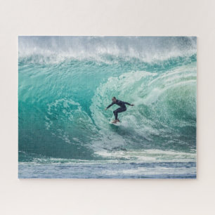 Wave Surfer Surfing Sports Blue Ocean Legpuzzel
