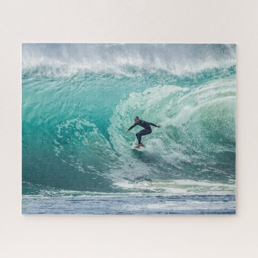 Wave Surfer Surfing Sports Blue Ocean Legpuzzel (Horizontaal)